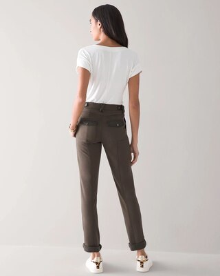 WHBM WKND Satin Trim Knit Cropped Pant