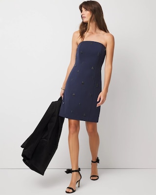 Petite Embellished Strapless Mini Dress