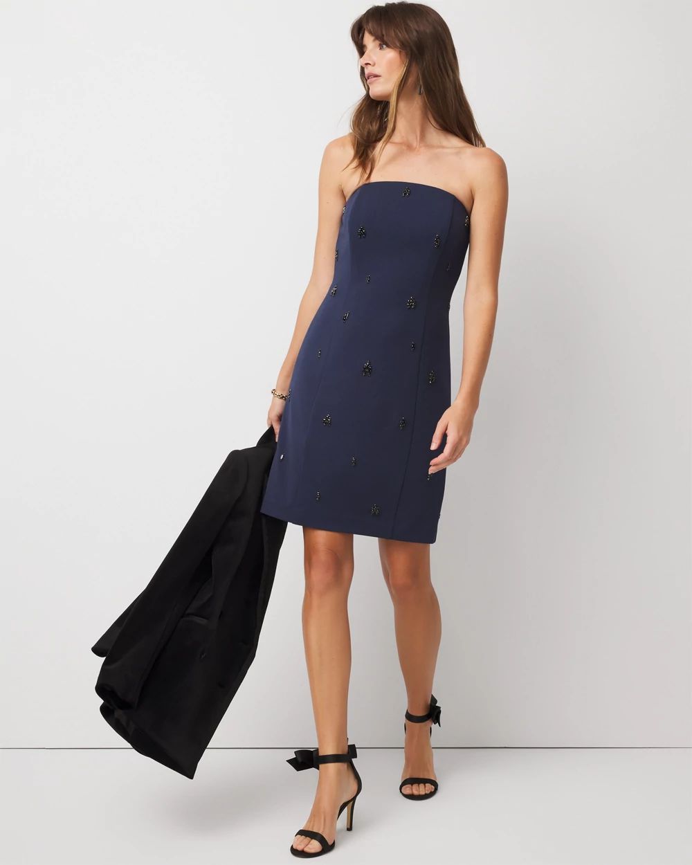 Petite Embellished Strapless Mini Dress