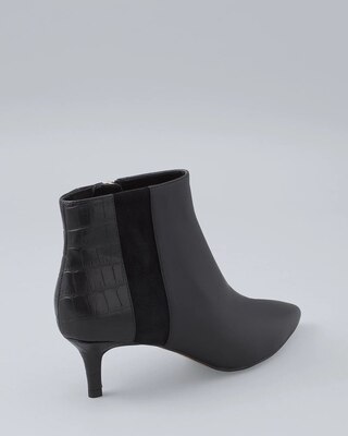 Leather Low-Heel Ankle Bootie