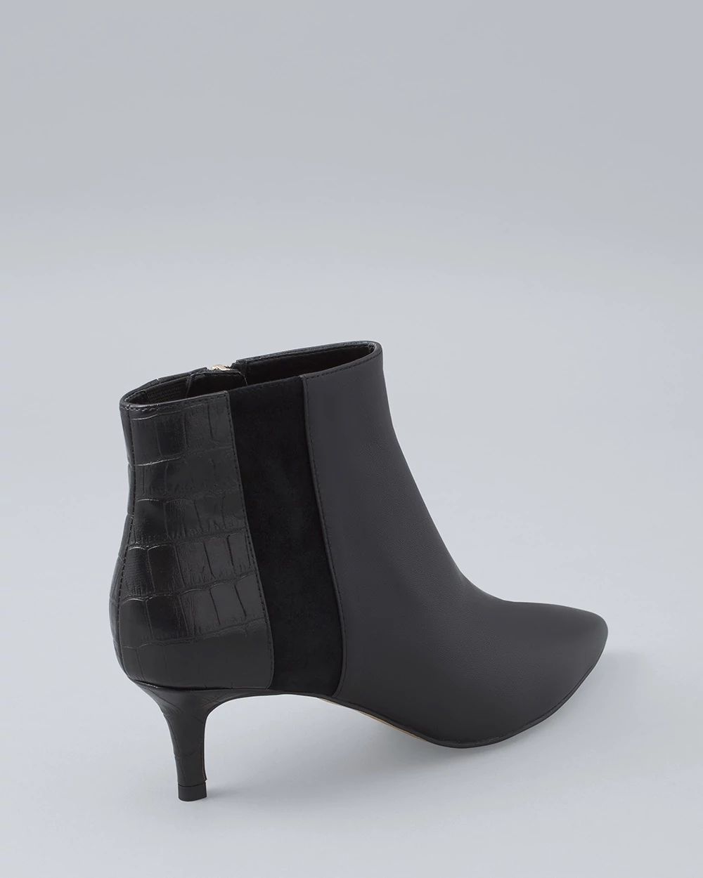 Leather Low-Heel Ankle Bootie