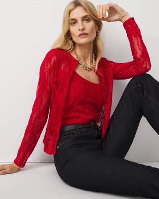 WHBM FORME™ Lace Cardigan click to view larger image.
