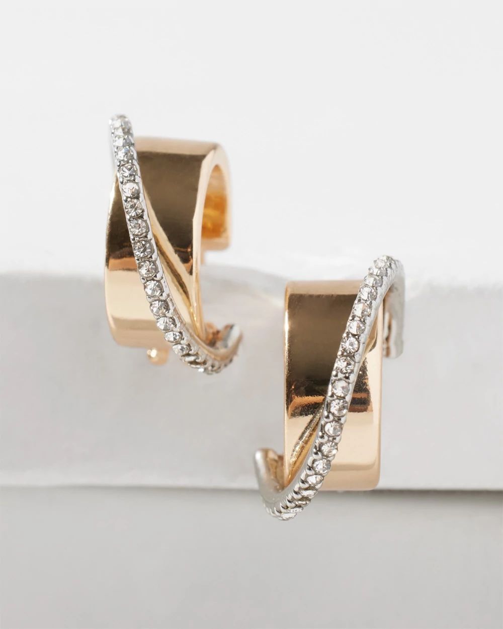 Crystal Pave Huggie Earrings