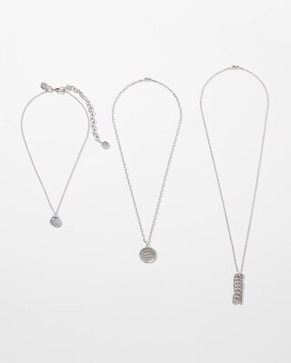 Silver Croc Multi-Strand Necklace