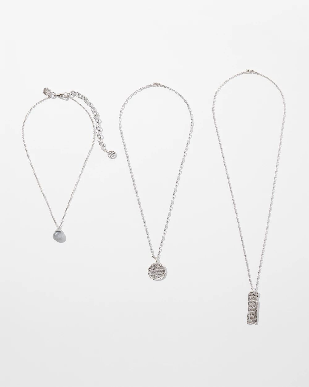 Silver Croc Multi-Strand Necklace