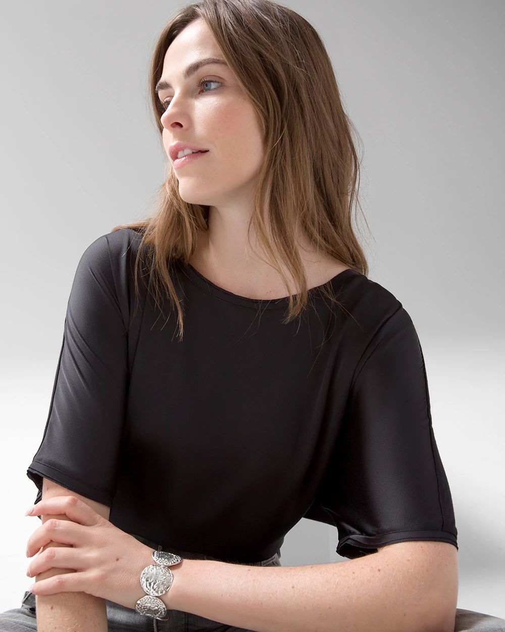 Short-Sleeve Woven Dolman