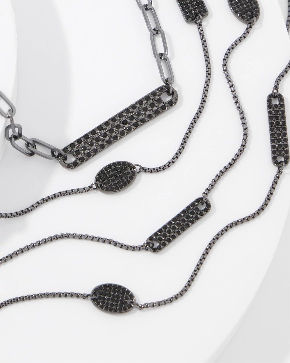Hematite + Pavé Convertible Necklace