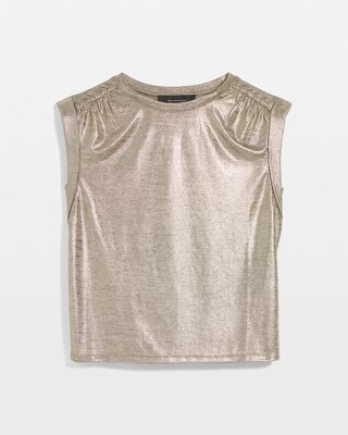 Gold Foil Braided Shoulder Tee click to view larger image.