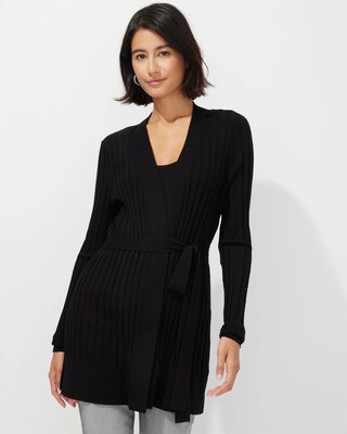 Outlet WHBM Wide-Rib Long Belted Cardigan
