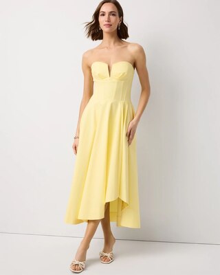 Strapless Corset Midi Dress