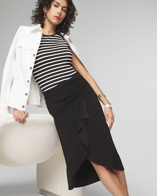 Petite Ruched Matte Jersey Surplice Skirt click to view larger image.