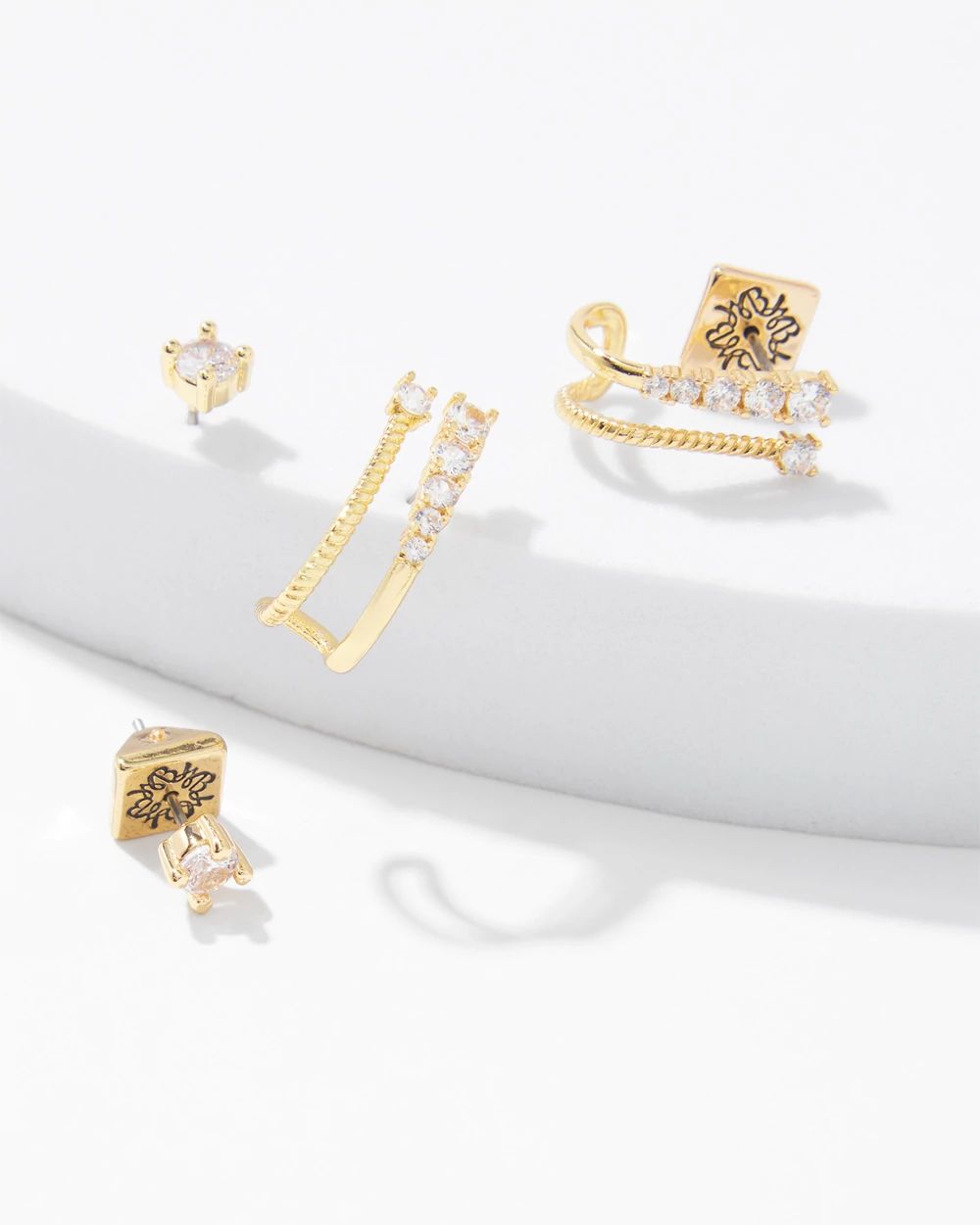 Gold Hoop Stud Earring Set