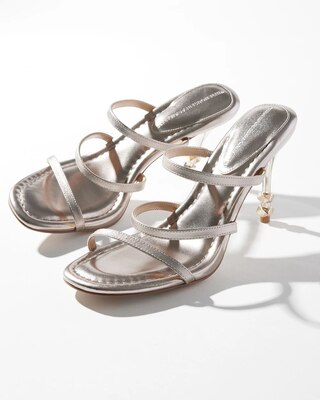 Studded 3-Strap High-Heel Sandal