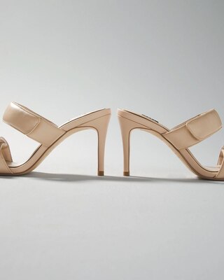 Leather Mid-Heel Sandal