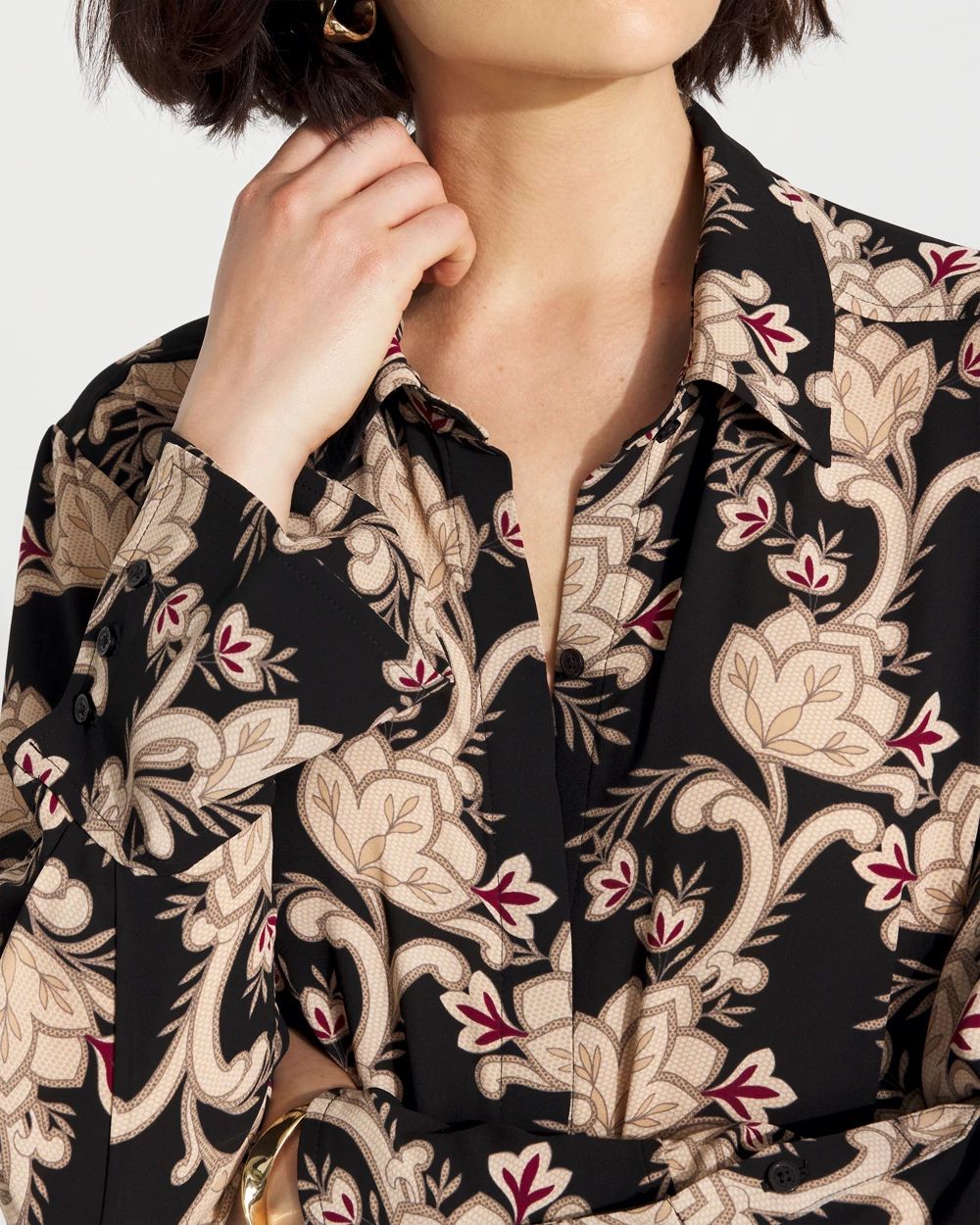 Long-Sleeve Drawcord Shirt