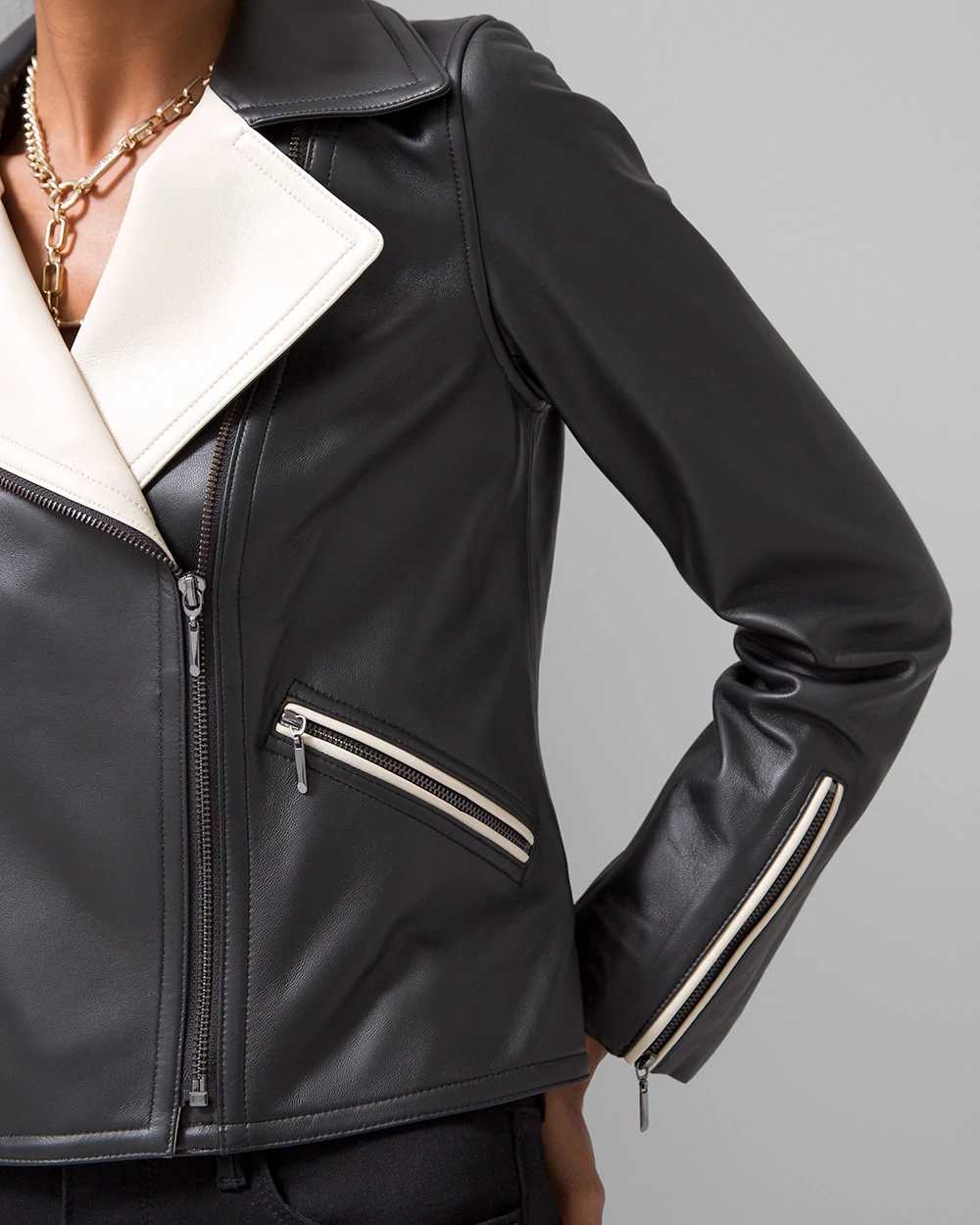 Petite Leather Moto Jacket click to view larger image.
