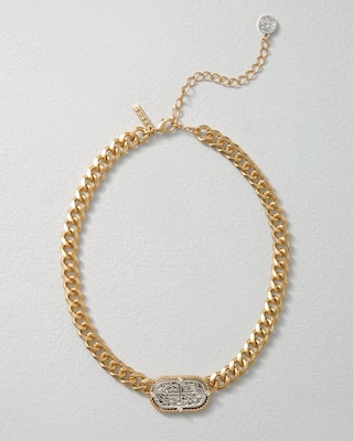Goldtone Coin Short Necklace click to view larger image.
