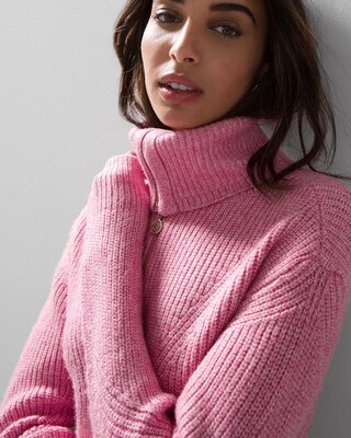 Zip-Neck Ribbed Pullover