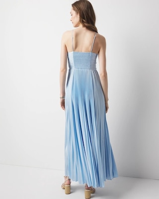 Satin Pleated Maxi Dress click to view larger image.