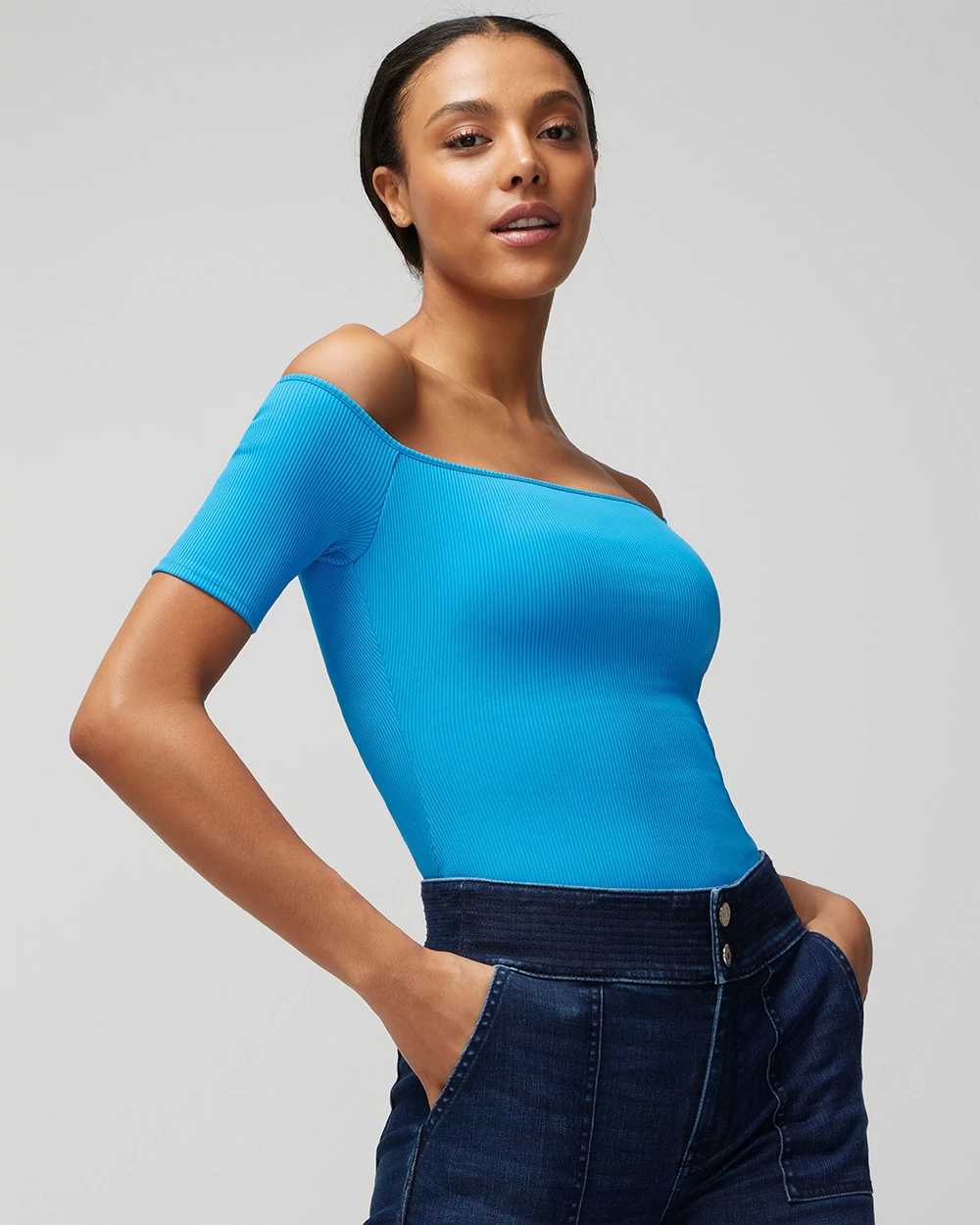 White house black market off the shoulder 2024 top