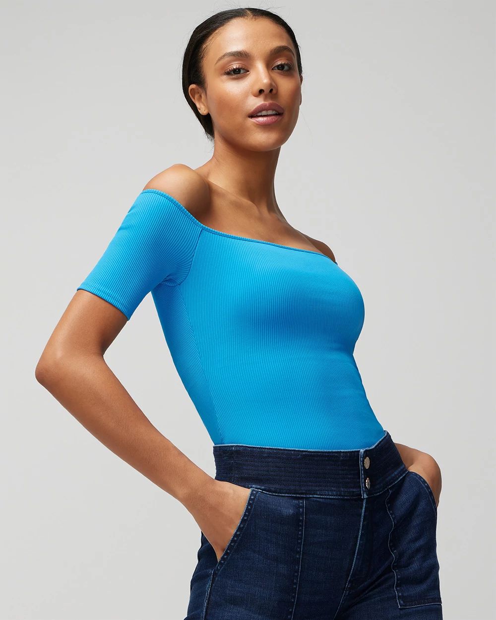 WHBM® FORME Off-the-Shoulder Rib Top