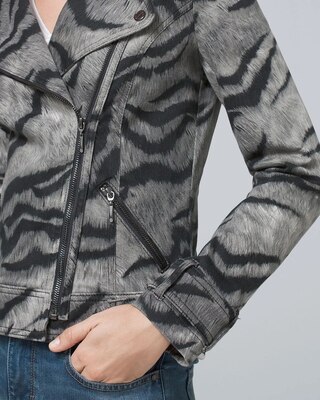 Animal-Print Moto Jacket