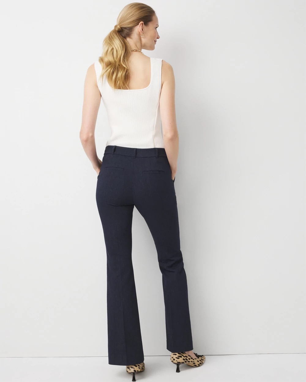 High Rise Denim-Look Piper Flare