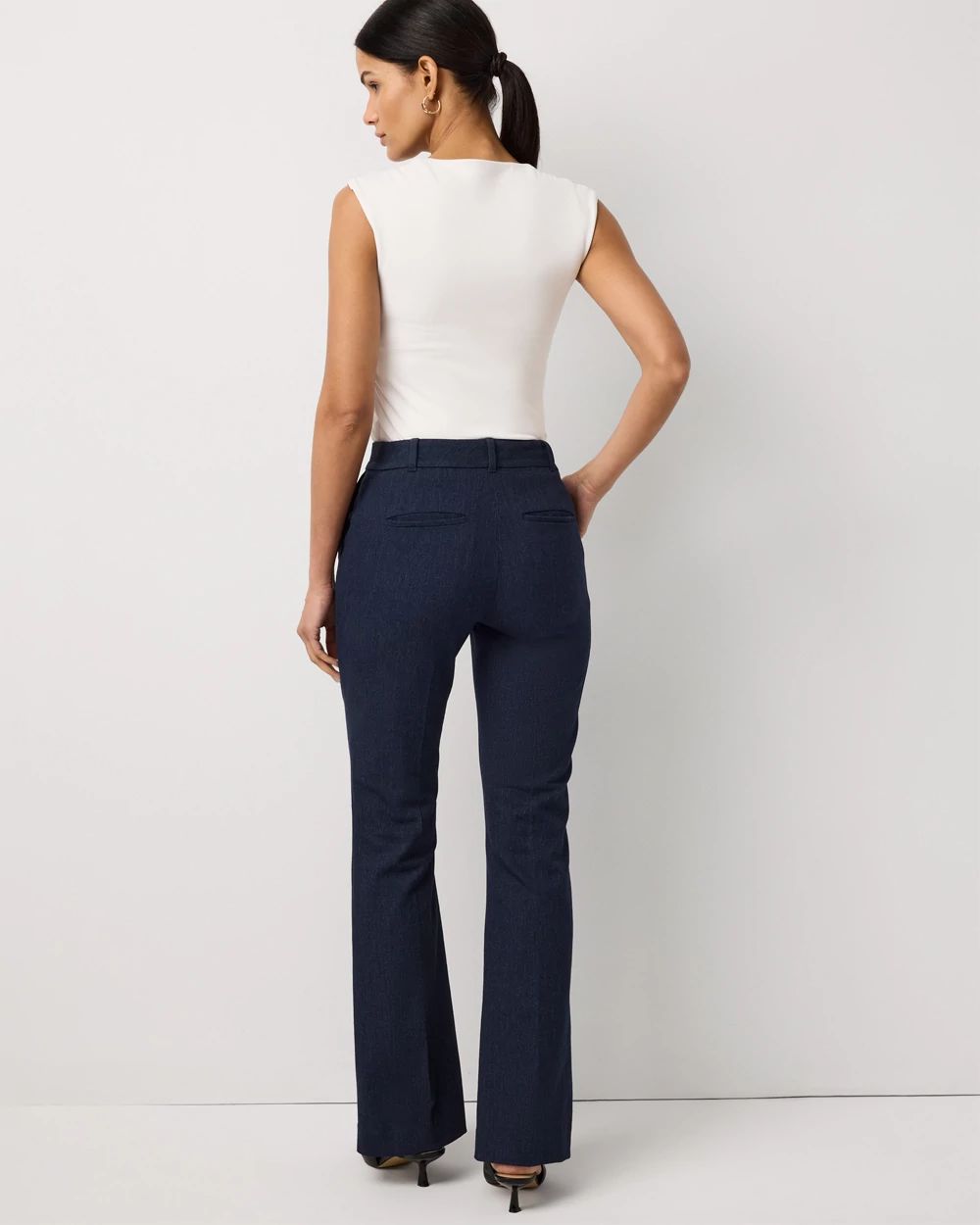 High Rise Denim-Look Piper Flare