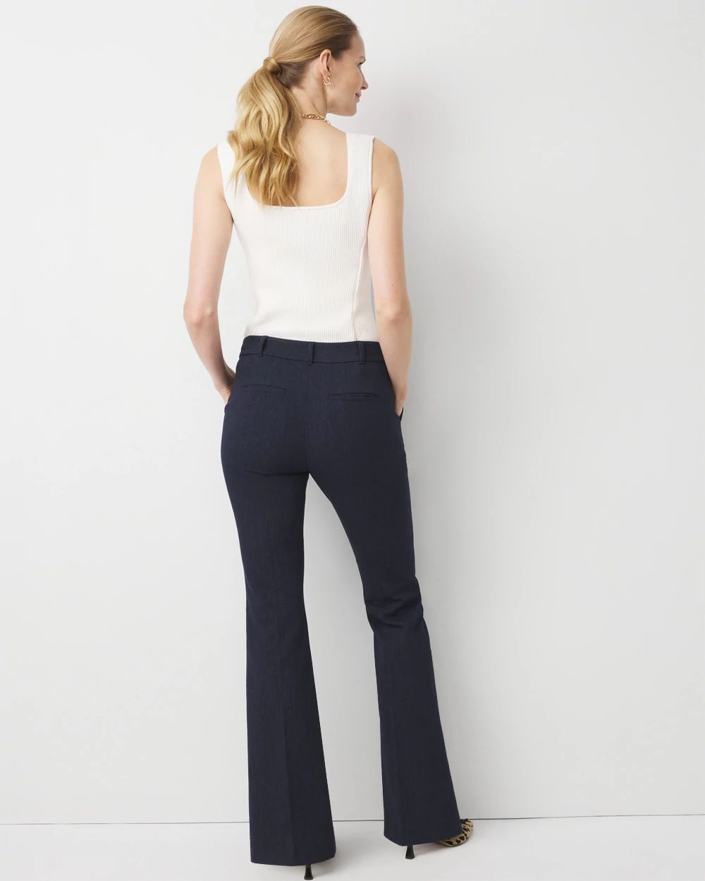 High Rise Denim-Look Piper Flare