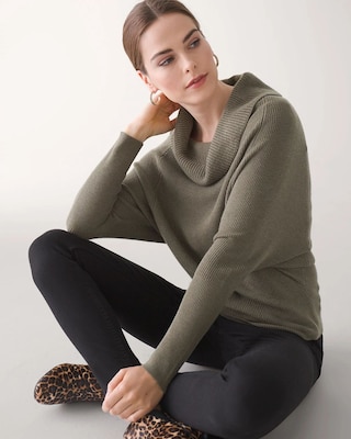 Cowl Neck Dolman Sleeve Sweater