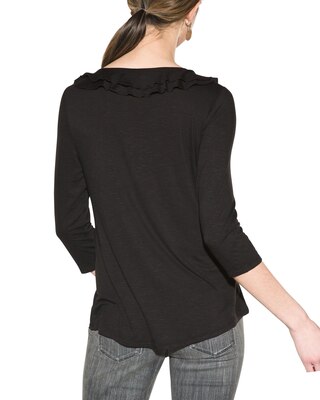 Outlet WHBM 3/4-Sleeve Ruffle-Front Tee
