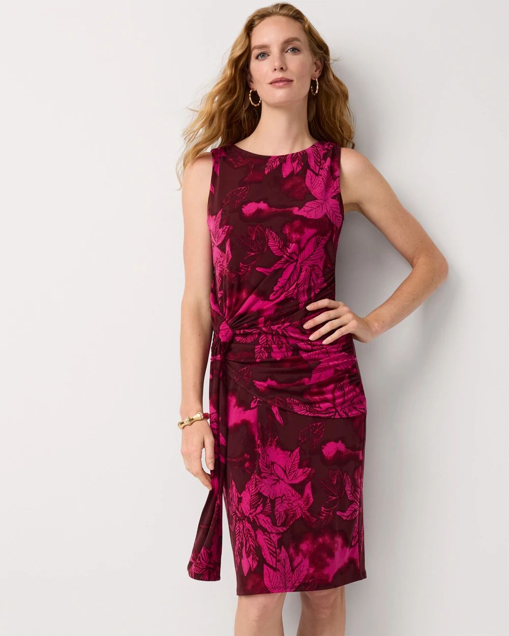 Petite Faux Side-Tie Sleeveless Dress