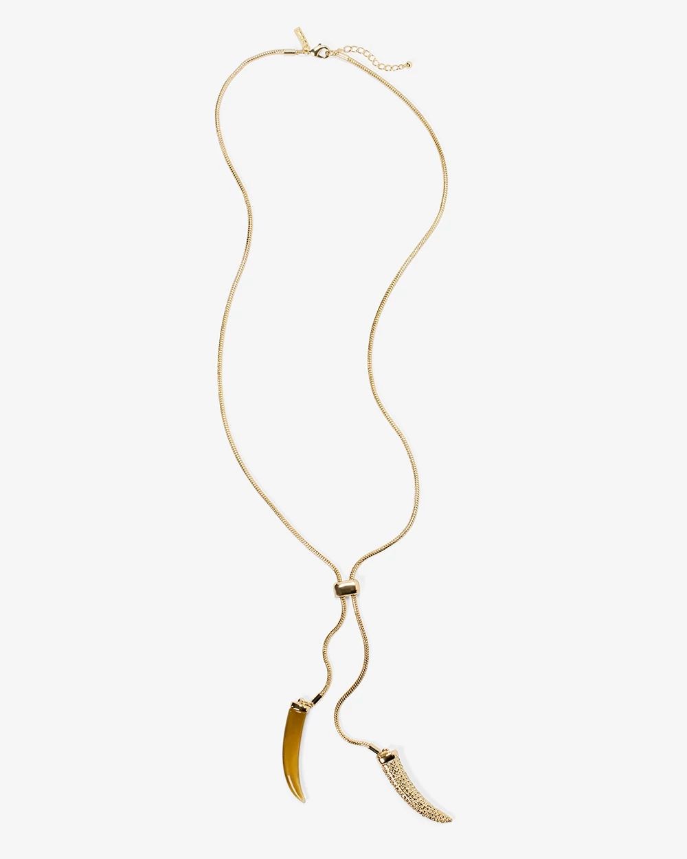 Double-Horn Pendant Necklace