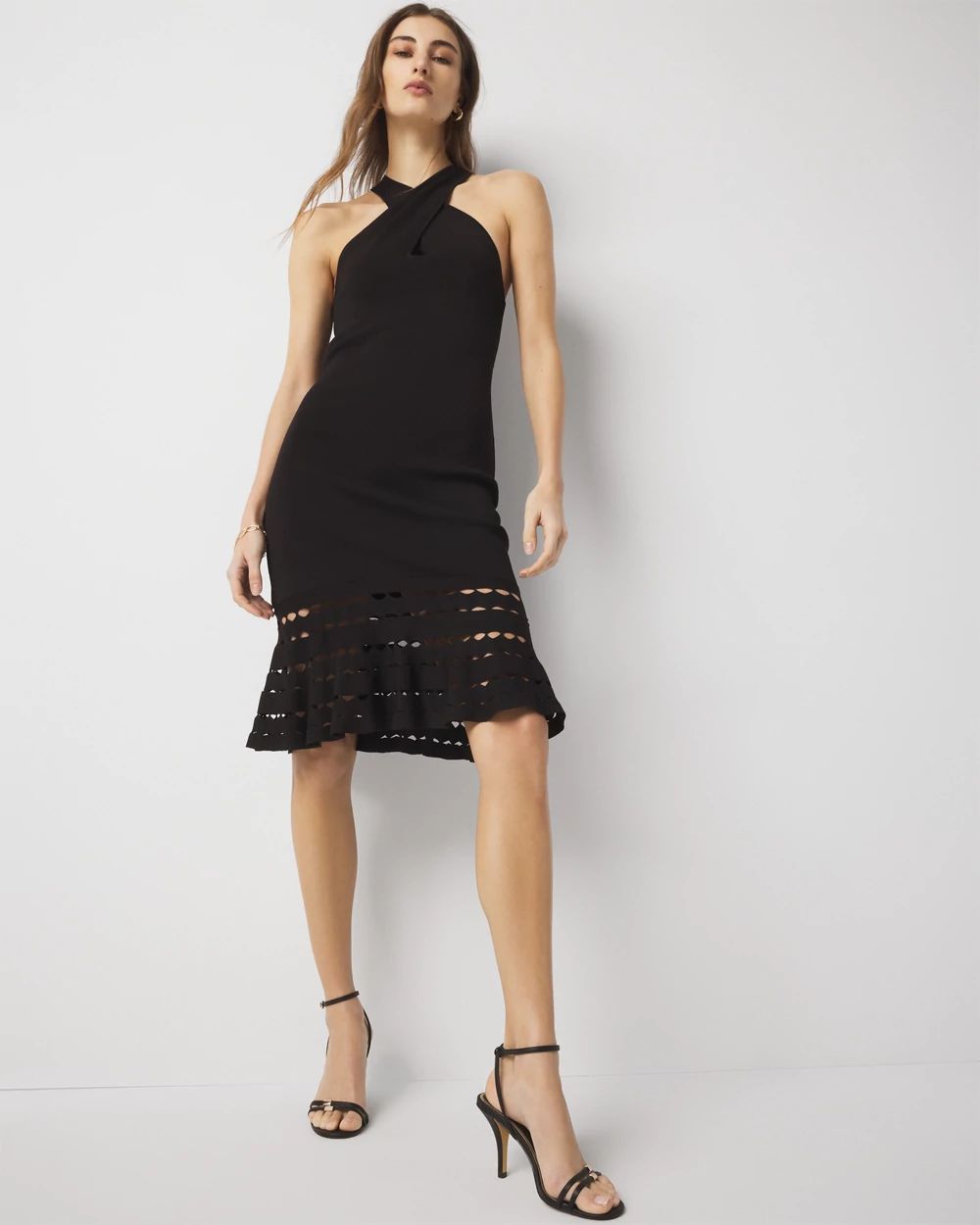 Keyhole Halter Sweater Dress