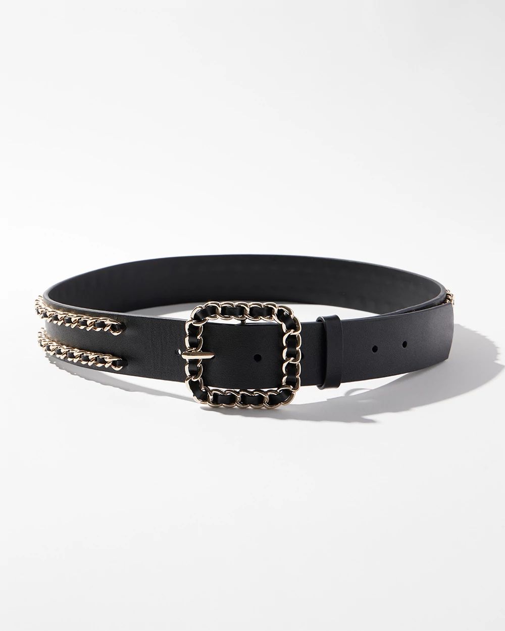 Double Chain Leather Belt