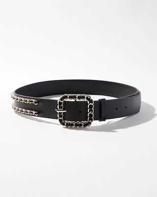 Double Chain Leather Belt