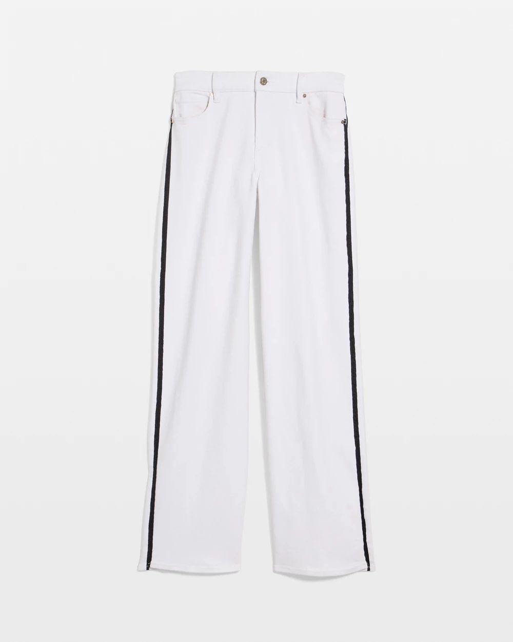 Piping Detail High Rise Wide Leg Jean