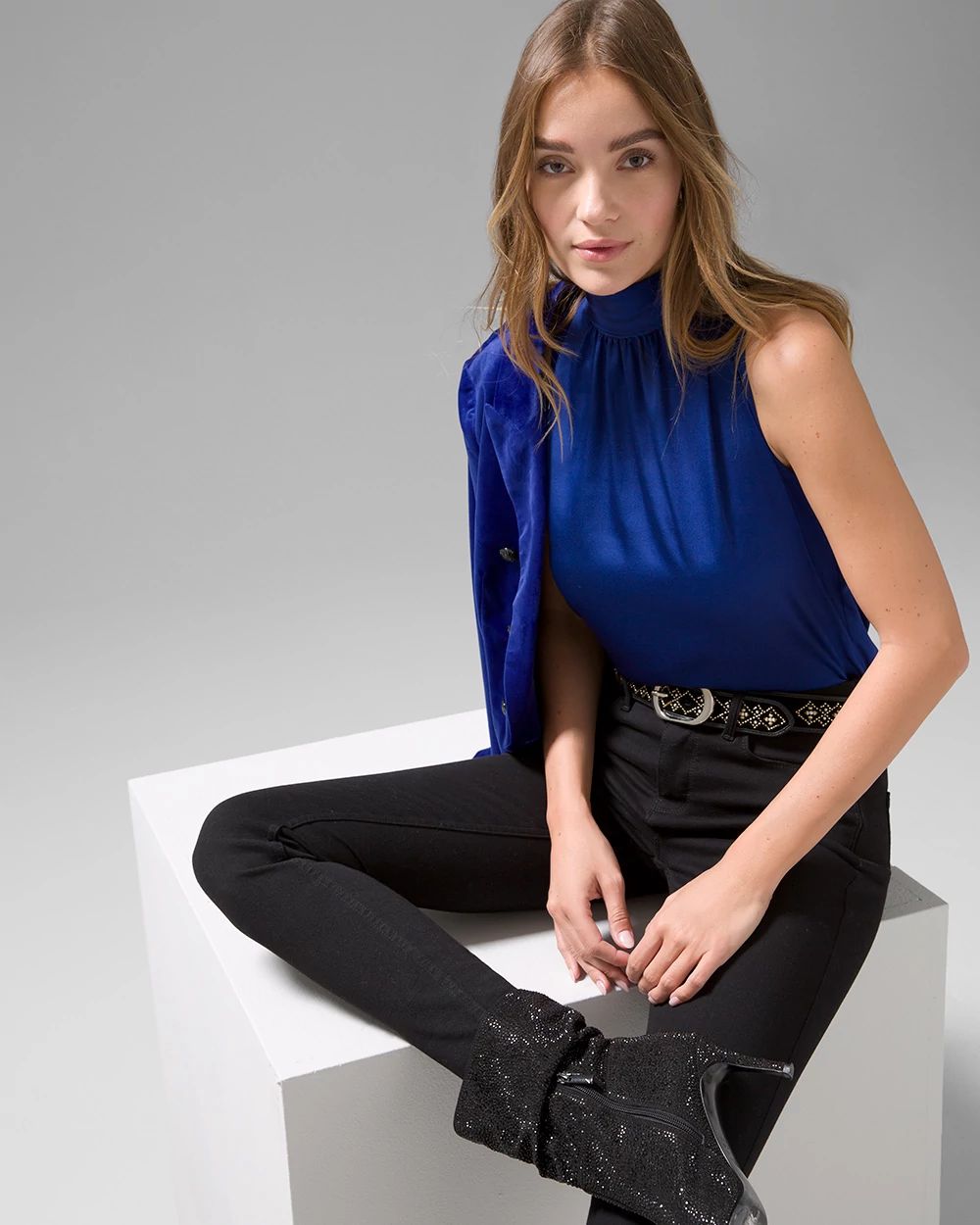 Sleeveless Tie-Back Shell Top