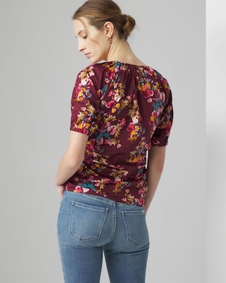 Ruched Front Poplin Top click to view larger image.