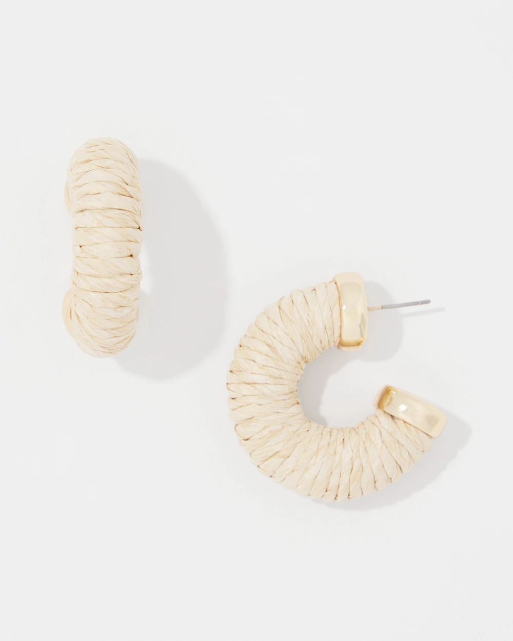 Natural Raffia Hoop Earrings