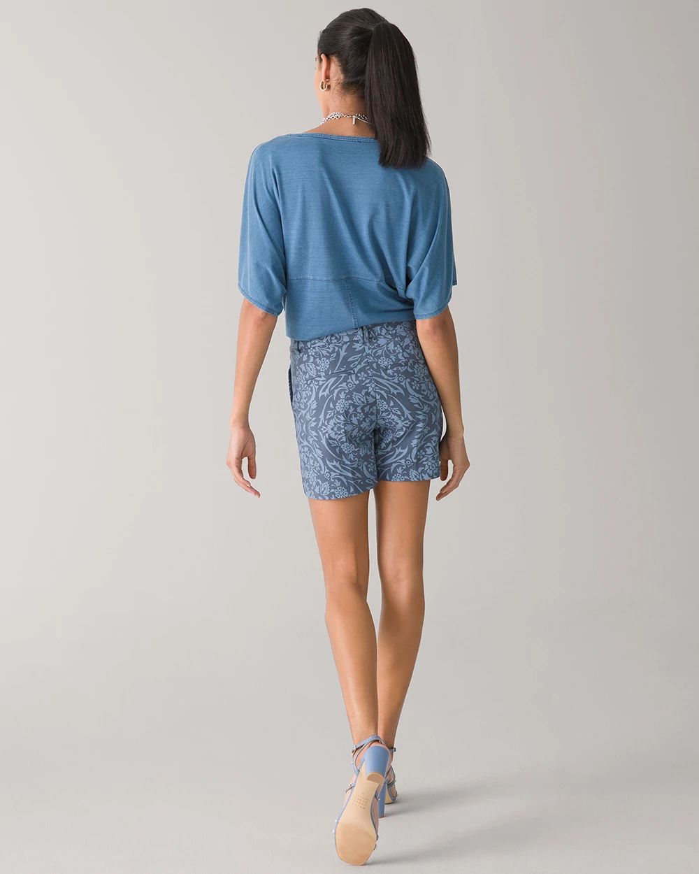 Comfort Stretch Damask Print 5-Inch Shorts