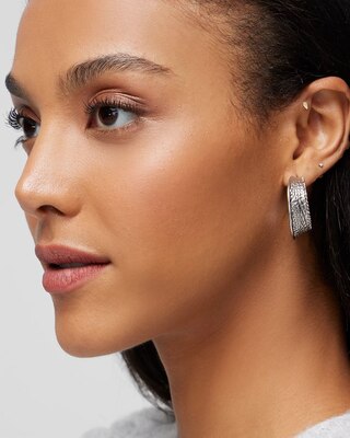 Silver Croc Hoop Earring