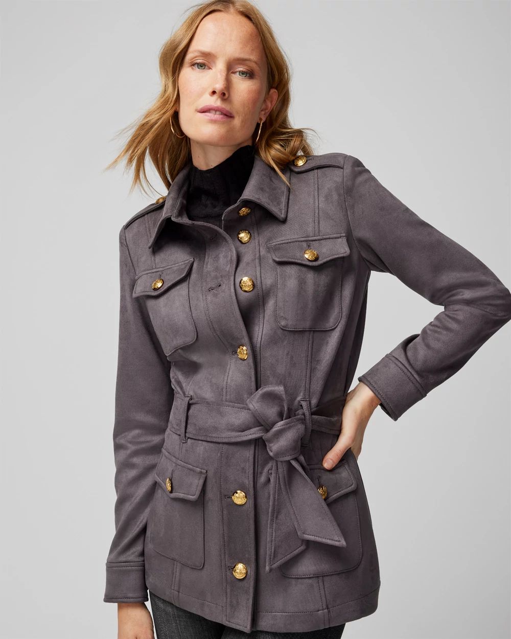 Petite Ultra Suede Safari Jacket