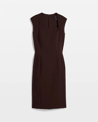 Luxe Stretch Square Neck Sheath Dress click to view larger image.
