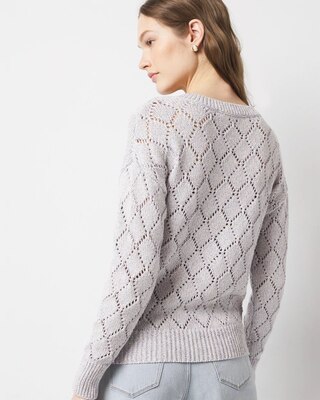 Pointelle Marled Shimmer Sweater click to view larger image.