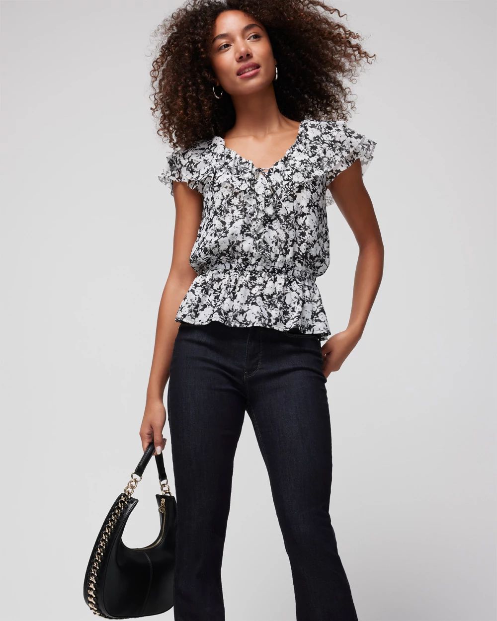 Mesh Peplum Top