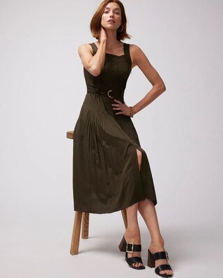 Pleated Utility Dress