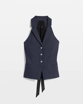 Longline Halter Vest with Lace-Up Back click to view larger image.