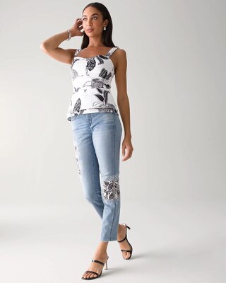 High-Rise Everyday Soft Denim™ Patchwork Straight Jeans