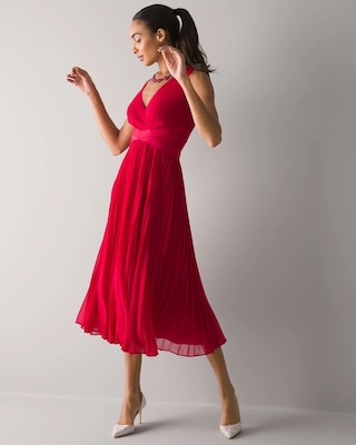 Pleated Midi Dress